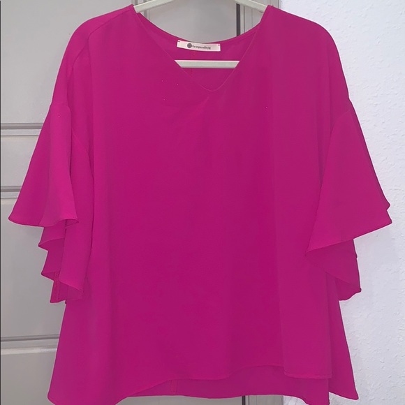 The Impeccable Pig Tops - Fuchsia Top with bell sleeves The Impeccable Pig Tops - Fuchsia Top with bell sleeves